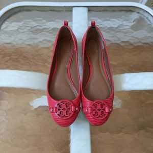 Tory Burch Mini Miller Ballet Flat Melon Micro Tejus Lizard embossed women's 7M